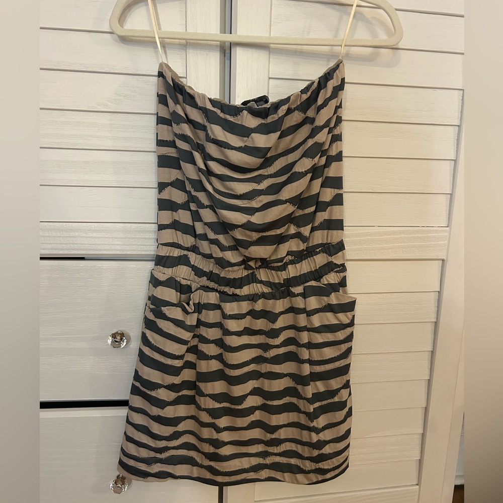 AQUA Striped Strapless Mini Dress- Small- Purchased from Bloomingdale’s